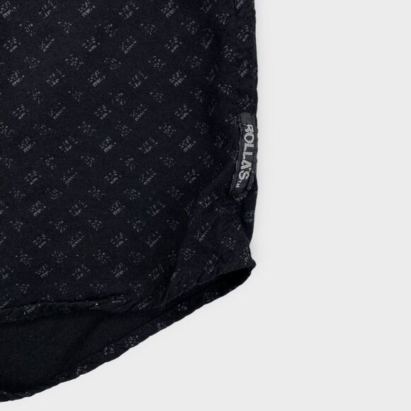 $69 Rollas Shirt Mens Extra Large Pattern Print Black Button Up Short Sleeve - Picture 5 of 11